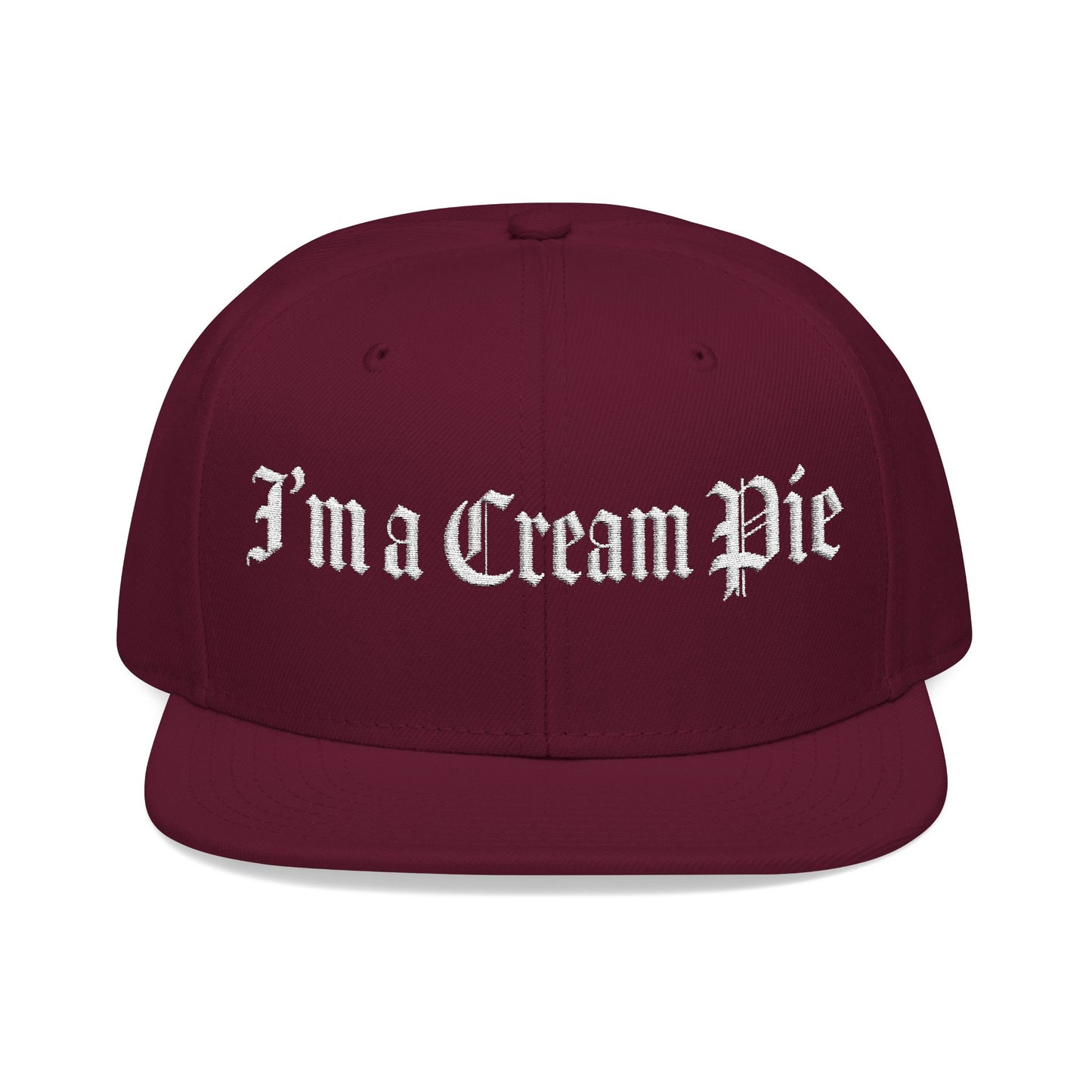 Sexy Fun Cream Pie Embroidered Snapback Hat Quirky Trendy Individuals Perfect for Casual Outings Gifts for Birthday Parties Bachelorette