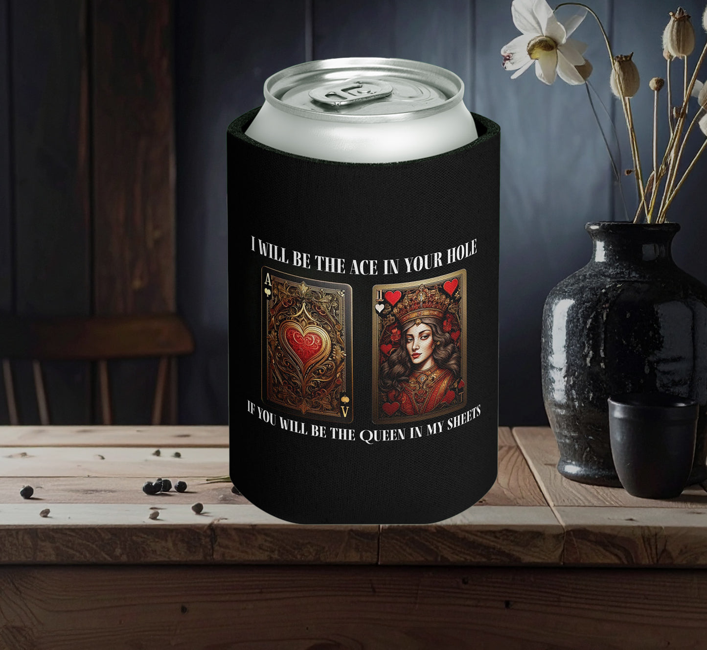 Romantic Can Cooler Koozie Fun Drink Sleeve Party Accessory Unique Gift Bachelorette Celebrations Birthday Anniversary